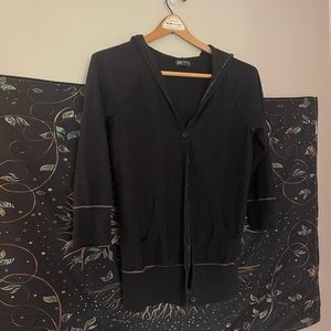 Eddie Bauer button up cardigan with hood